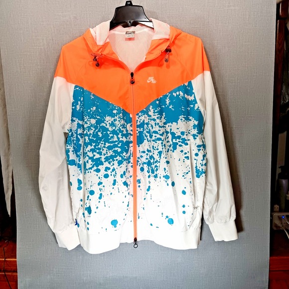 Nike Andre Agassi Challenge Court Windbreaker Jacket Neon Paint Splatter XL‎ 90s - Picture 3 of 13